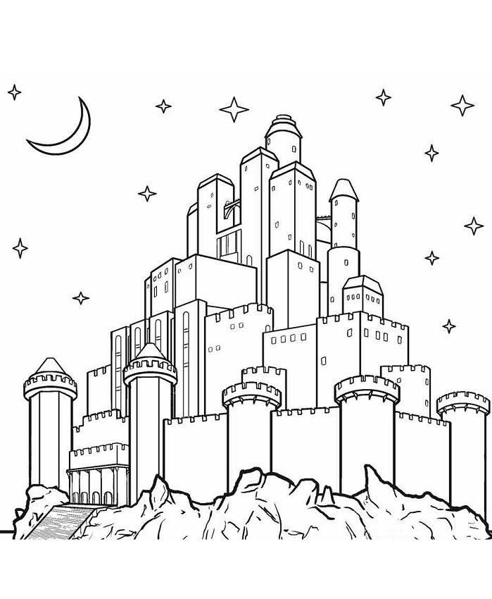 tòa lâu đài vào ban đêm