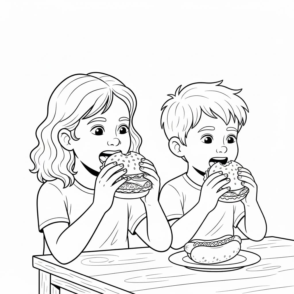 2 Chị Em Ăn Hamburger