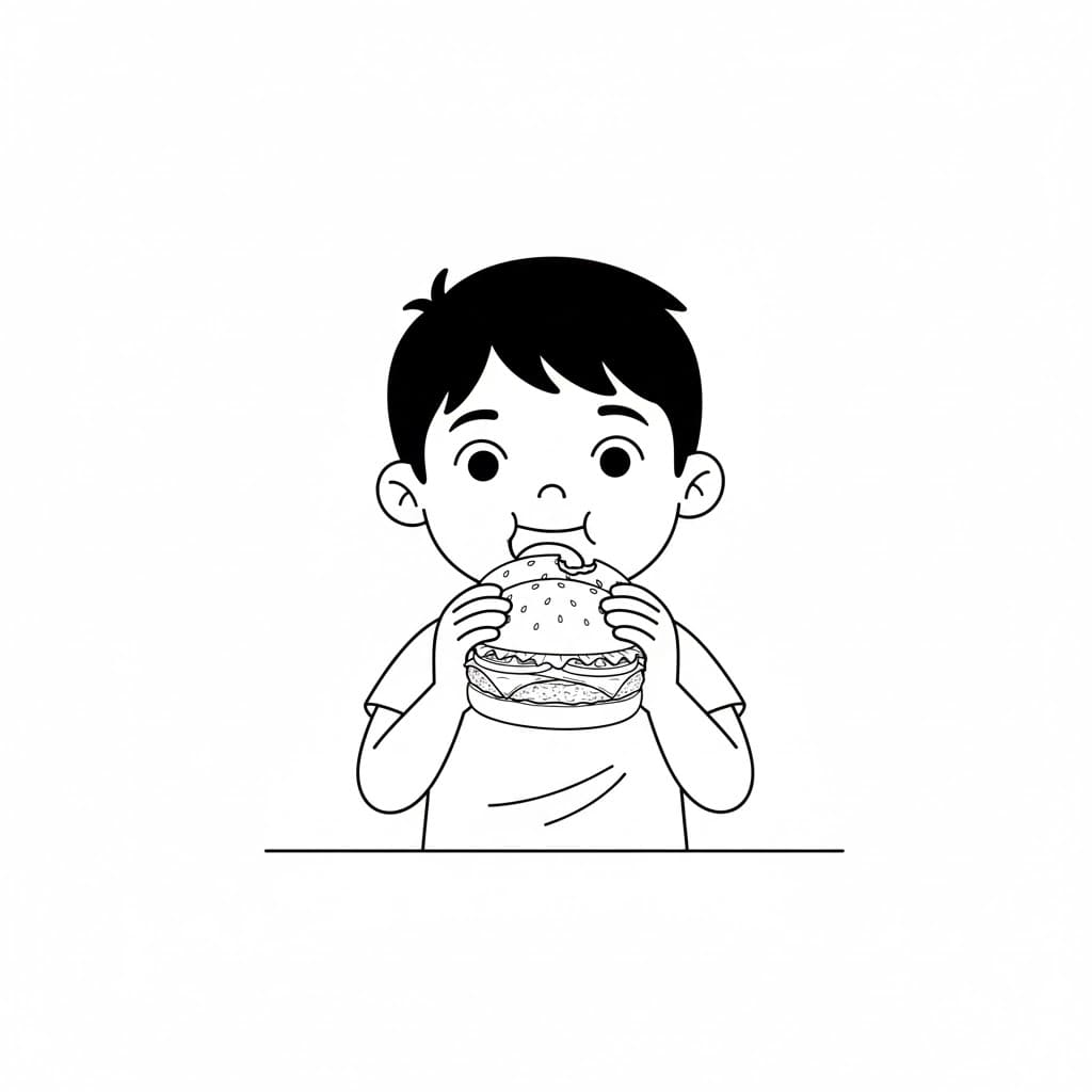 Cậu Bé Ăn Hamburger