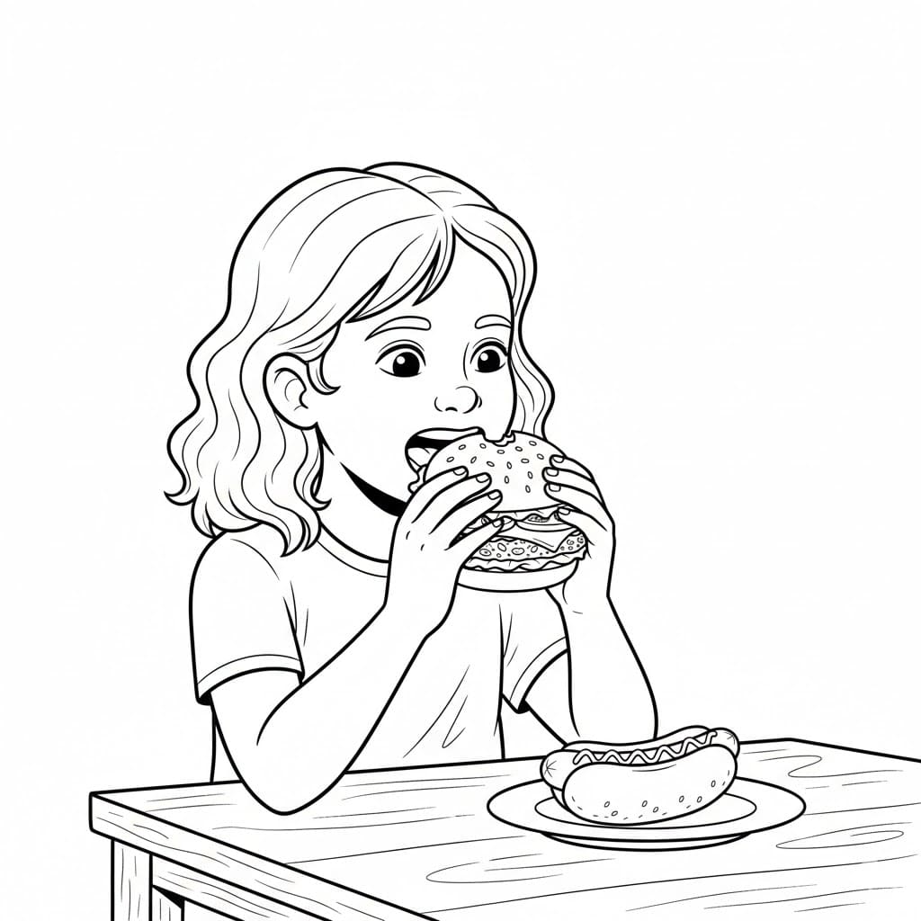 Cô Bé Ăn Hamburger