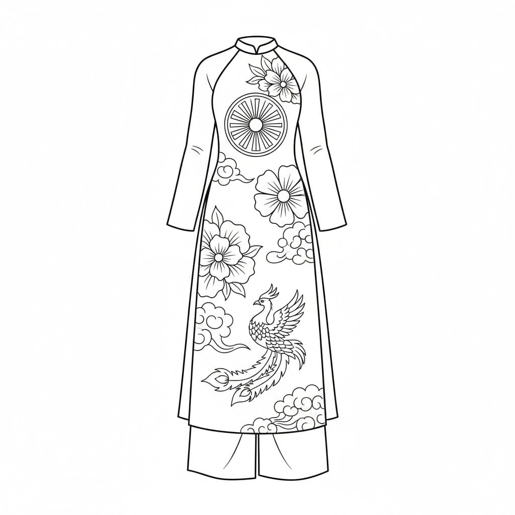 Áo Dài Với Họa Tiết Truyền Thống