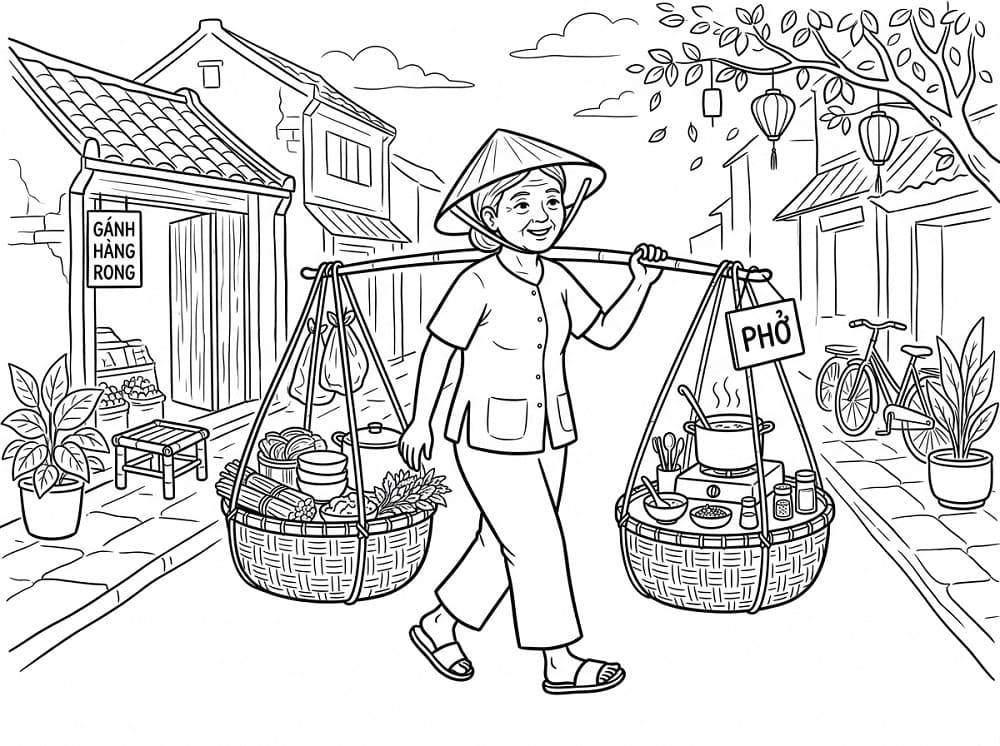Woman is Carrying Street Goods