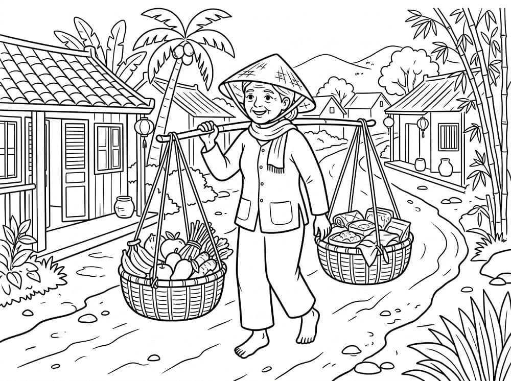 Woman Carrying Street Goods