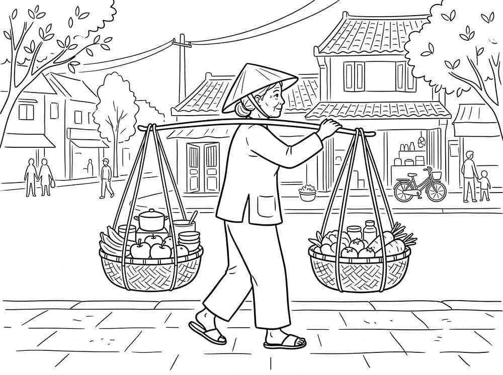 Tô Màu Gánh Hàng Rong