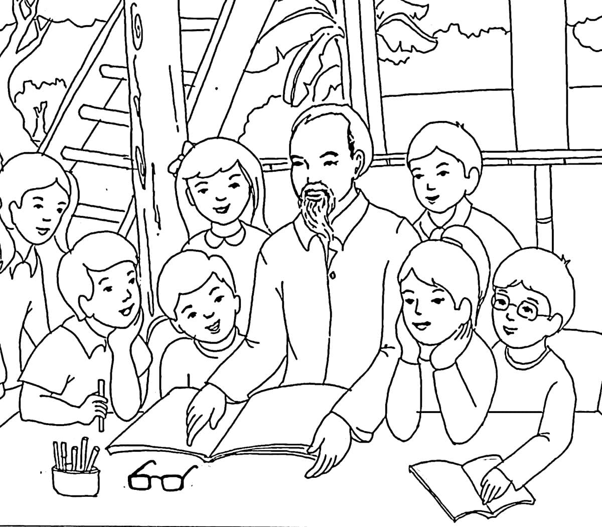 Bác Hồ Đọc Sách Với Thiếu Nhi