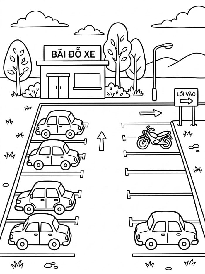 Bãi Đỗ Xe Nhỏ Đơn Giản
