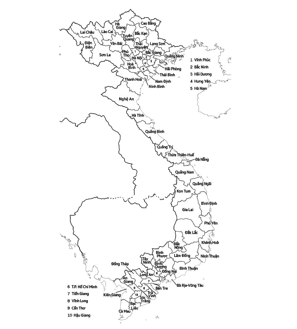 Bản Đồ Việt Nam Với Các Tỉnh