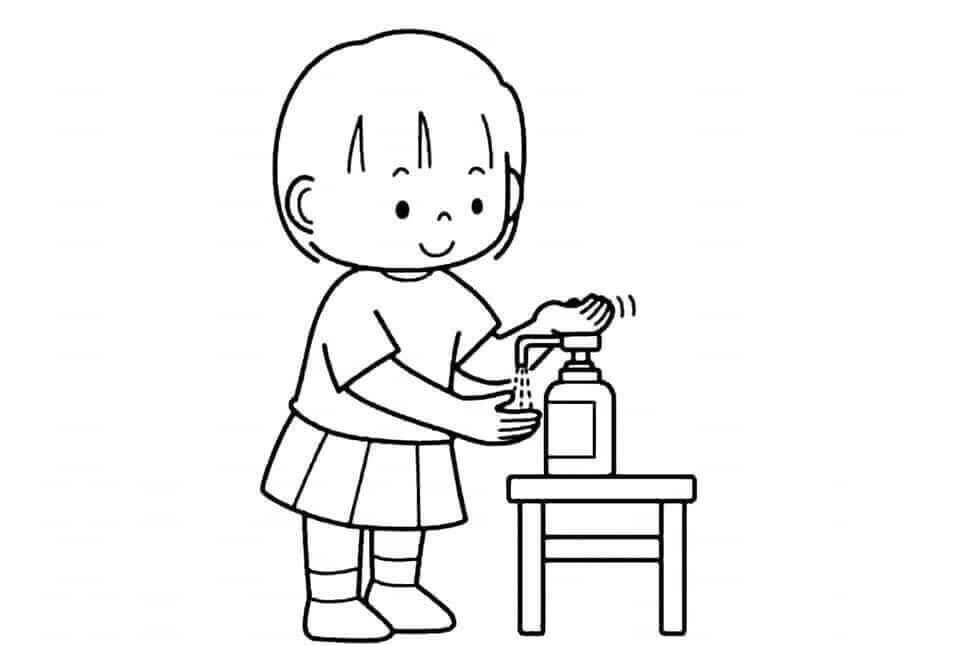 Bé Gái Rửa Tay Sát Khuẩn