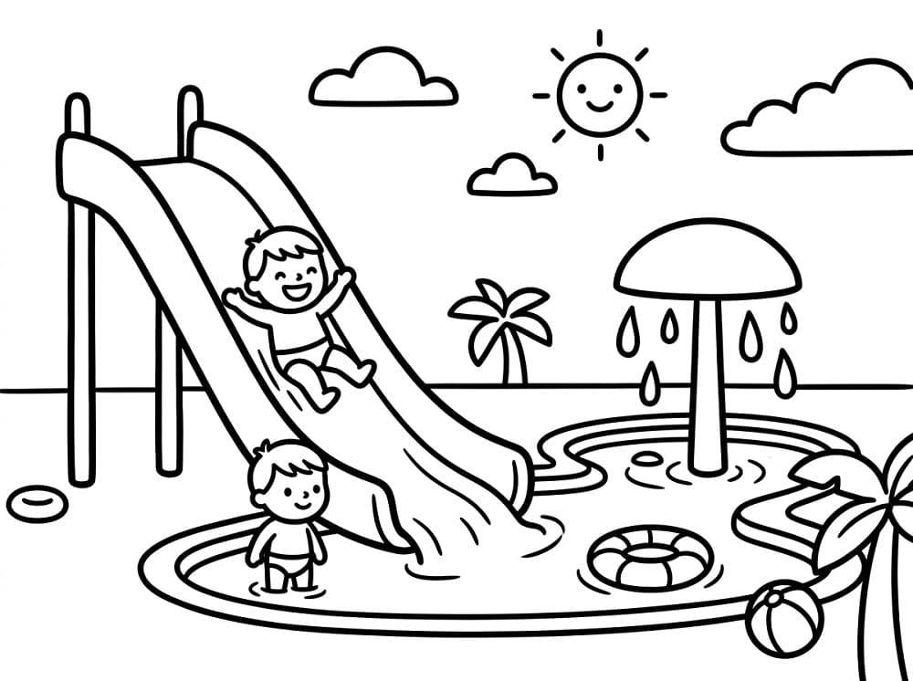Kid at Water Park