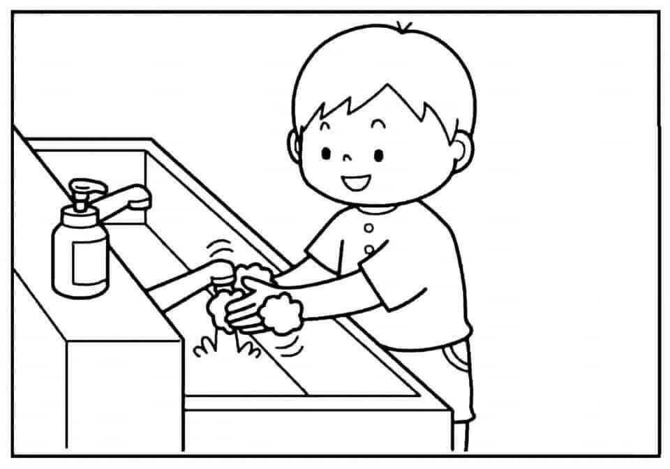 Bé Trai Rửa Tay Sát Khuẩn