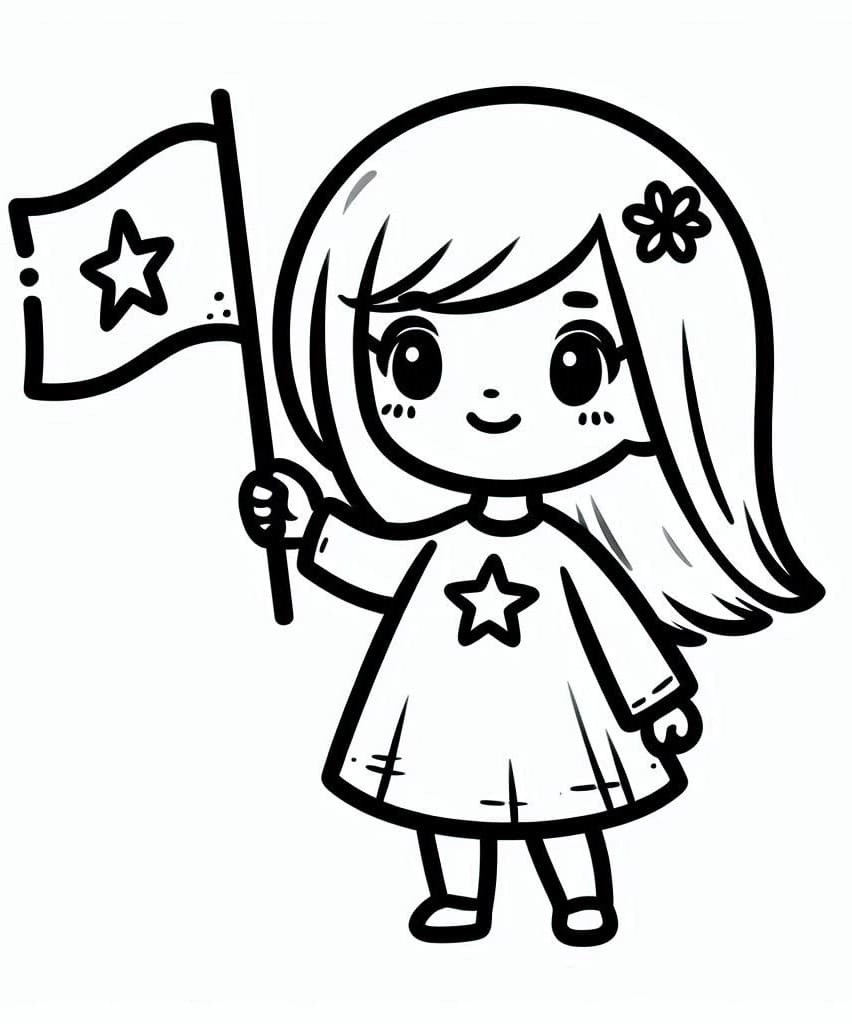 Cô Bé Cầm Lá Cờ Việt Nam