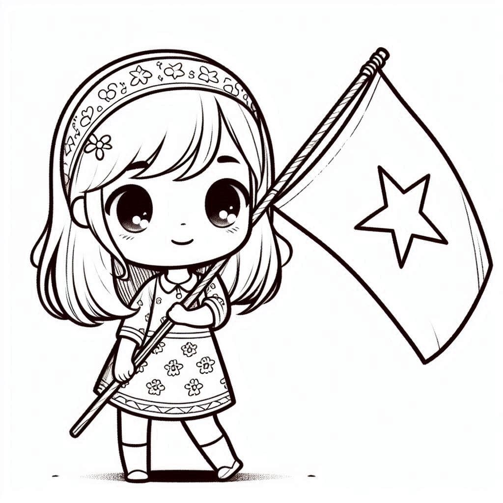 Cô Bé Giữ Lá Cờ Việt Nam