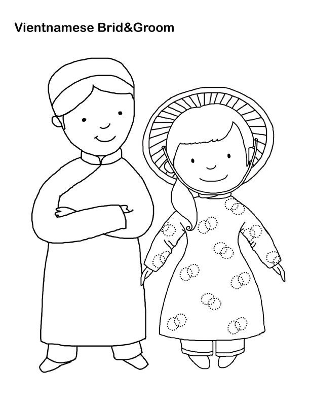 Cô Dau và Chú Rể Trong Bộ Áo Dài