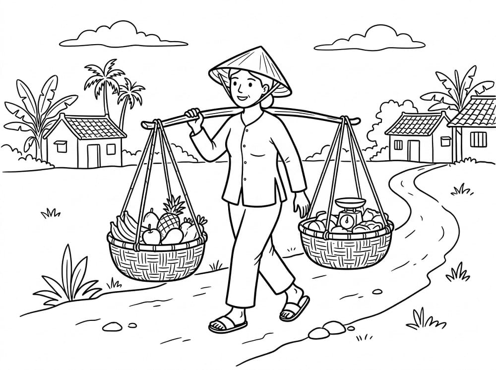 Girl Carrying Street Goods