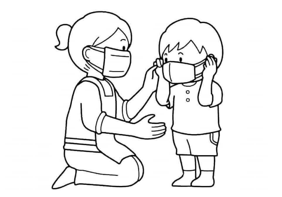 Co Giáo Dạy Bé Đeo Khẩu Trang