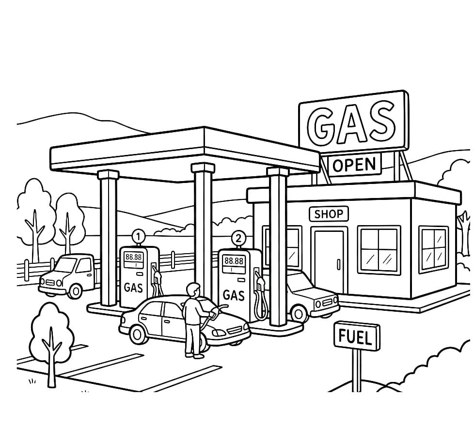 Arriving at the Gas Station