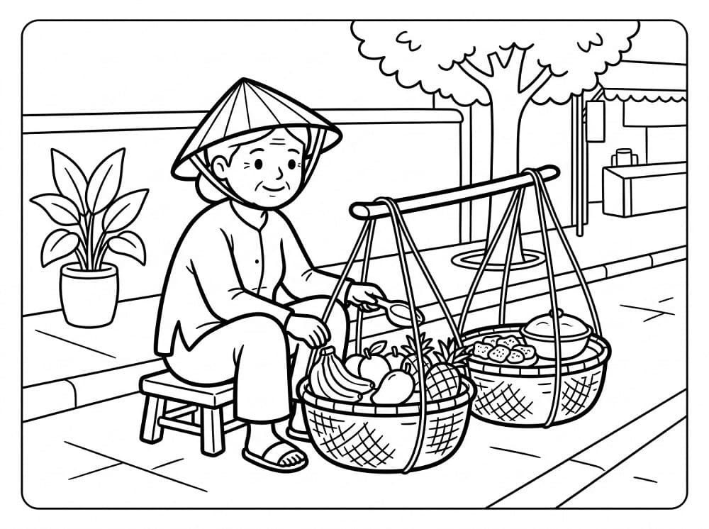 Street Vendor Selling Goods
