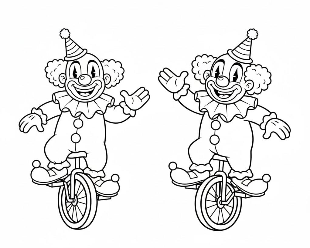 Hai Chú Hề Đi Xe Một Bánh