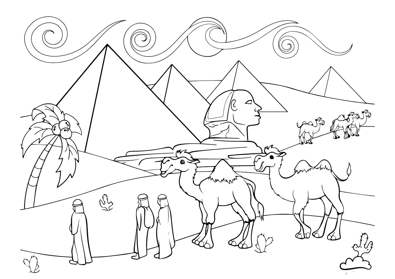 Phong Cảnh Người Ai Cập Với Kim Tự Tháp