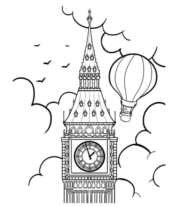Tháp Big Ben và Khinh Khí Cầu
