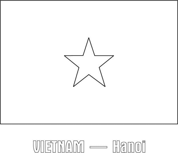 Tô màu Lá Cờ Việt Nam Đơn Giản