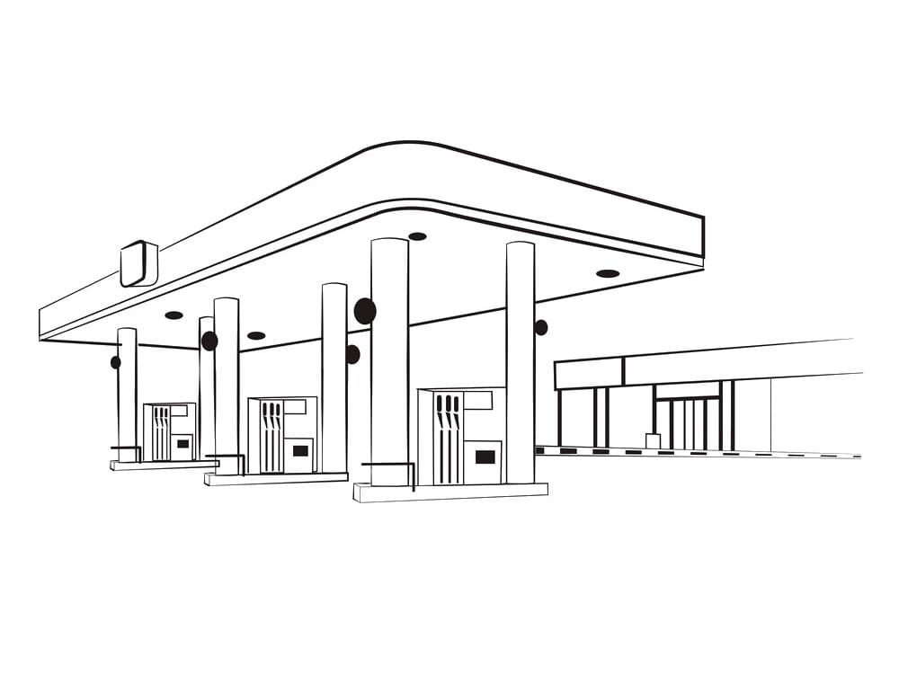 Modern Gas Station