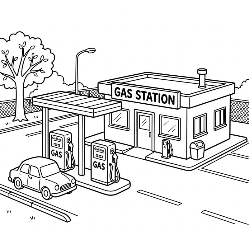 Gas Station on the Road