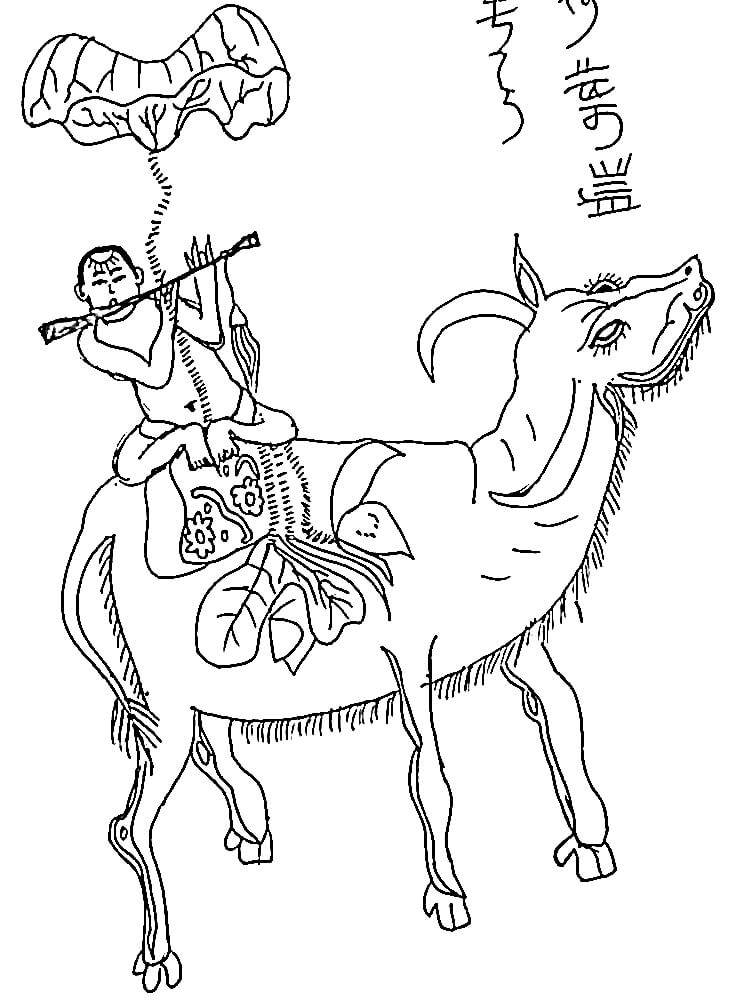 Tranh Đông Hồ Chăn Trâu Thổi Sáo