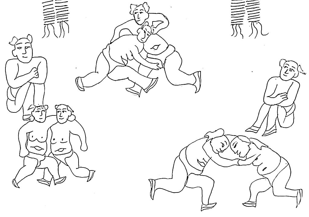 Tranh Đông Hồ Đấu Vật