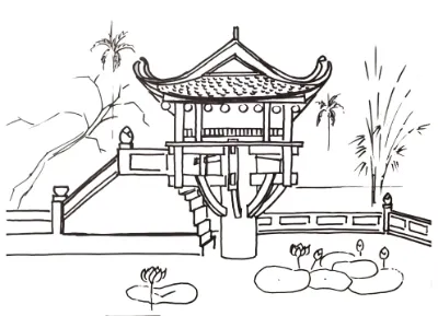 Tranh Vẽ Chùa Một Cột