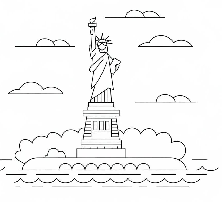 Tượng Nữ Thần Tự Do Đơn Giản