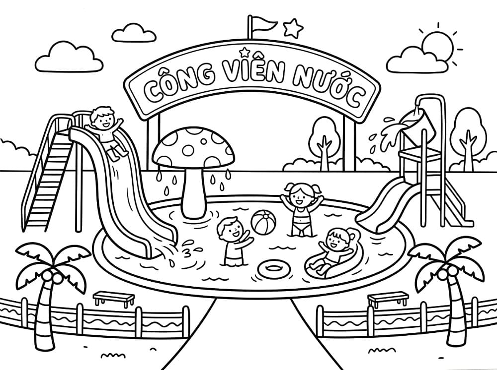 Playing at Water Park
