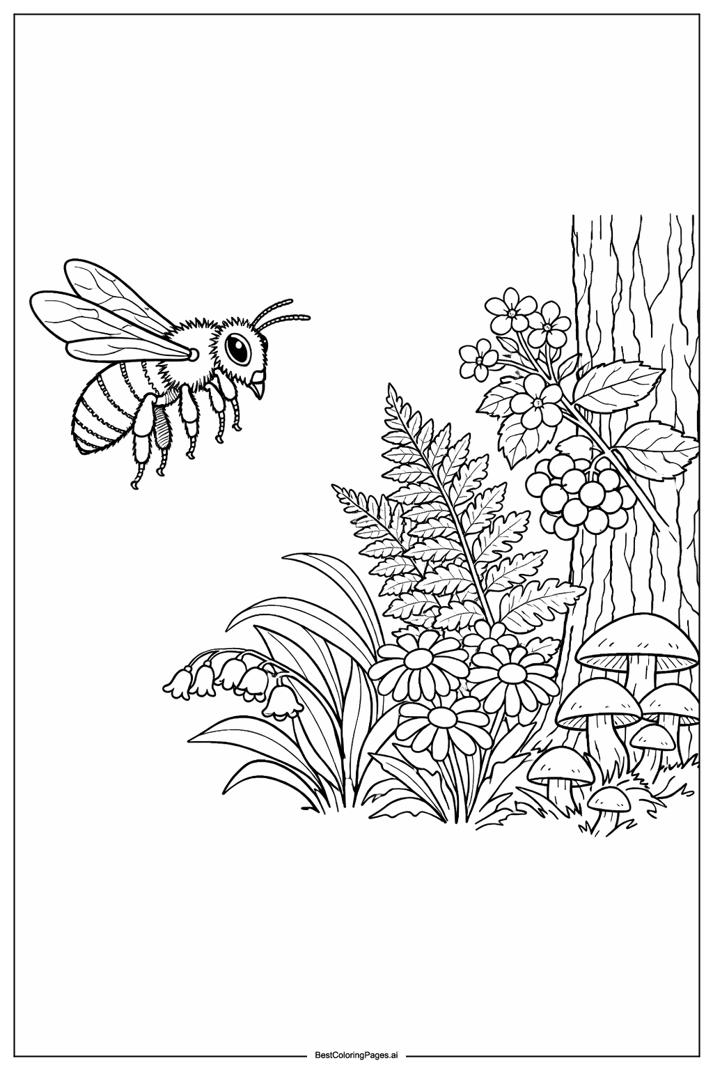 Bee at forest edge
