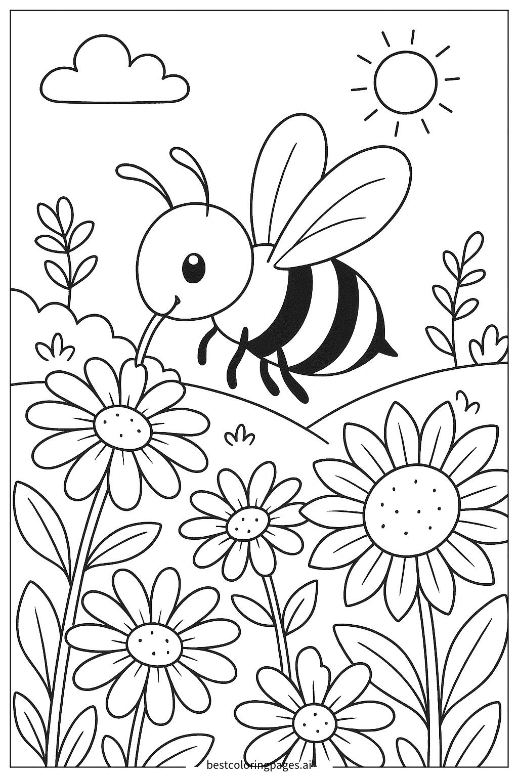 Bee collecting nectar