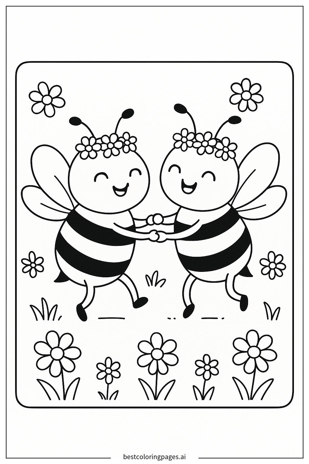Bee dancing with another bee