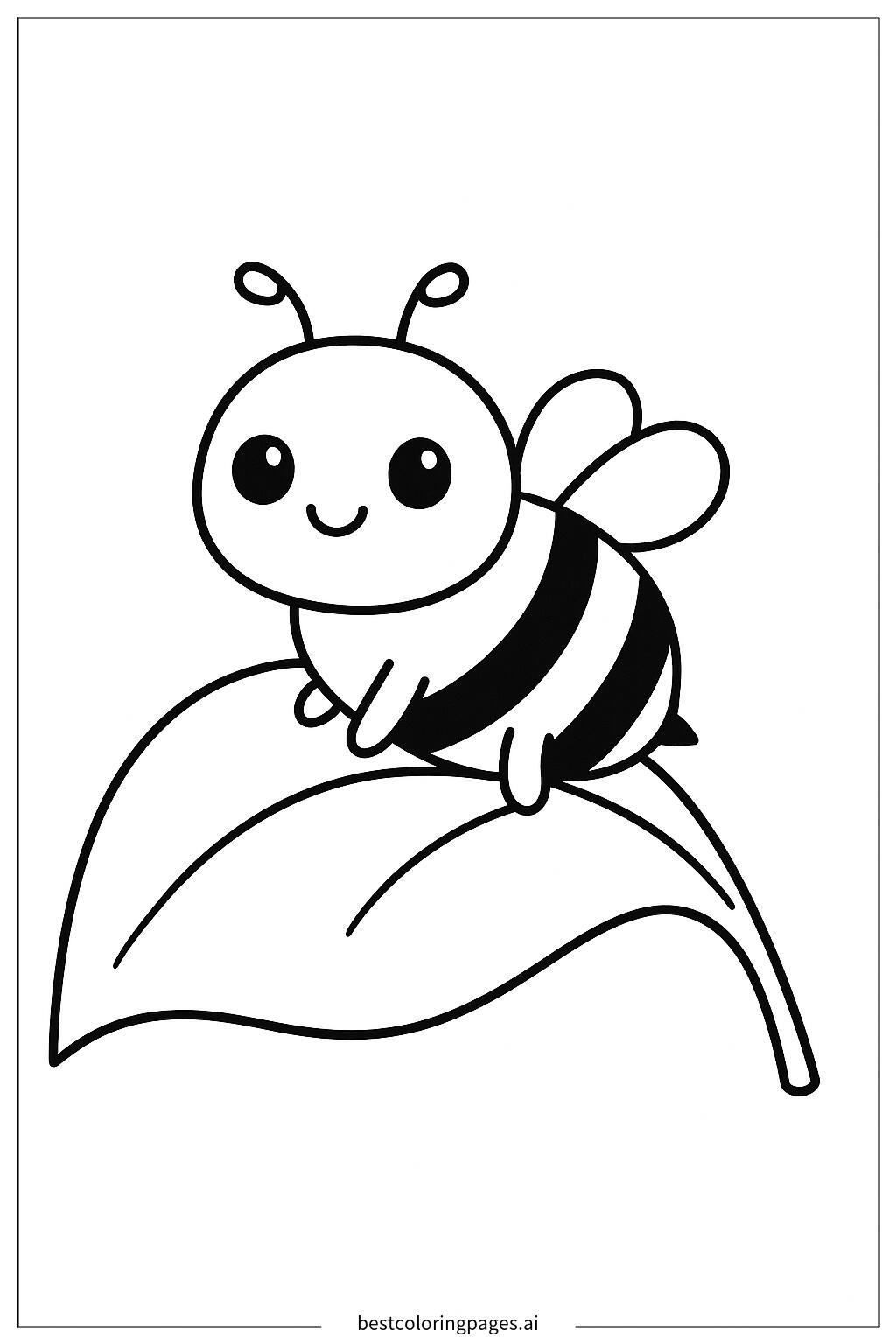 Bee sitting on a leaf