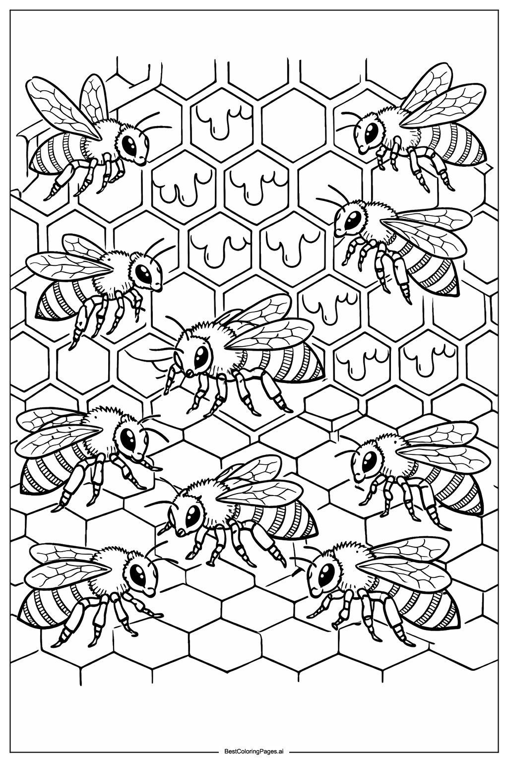 Bees working in hive