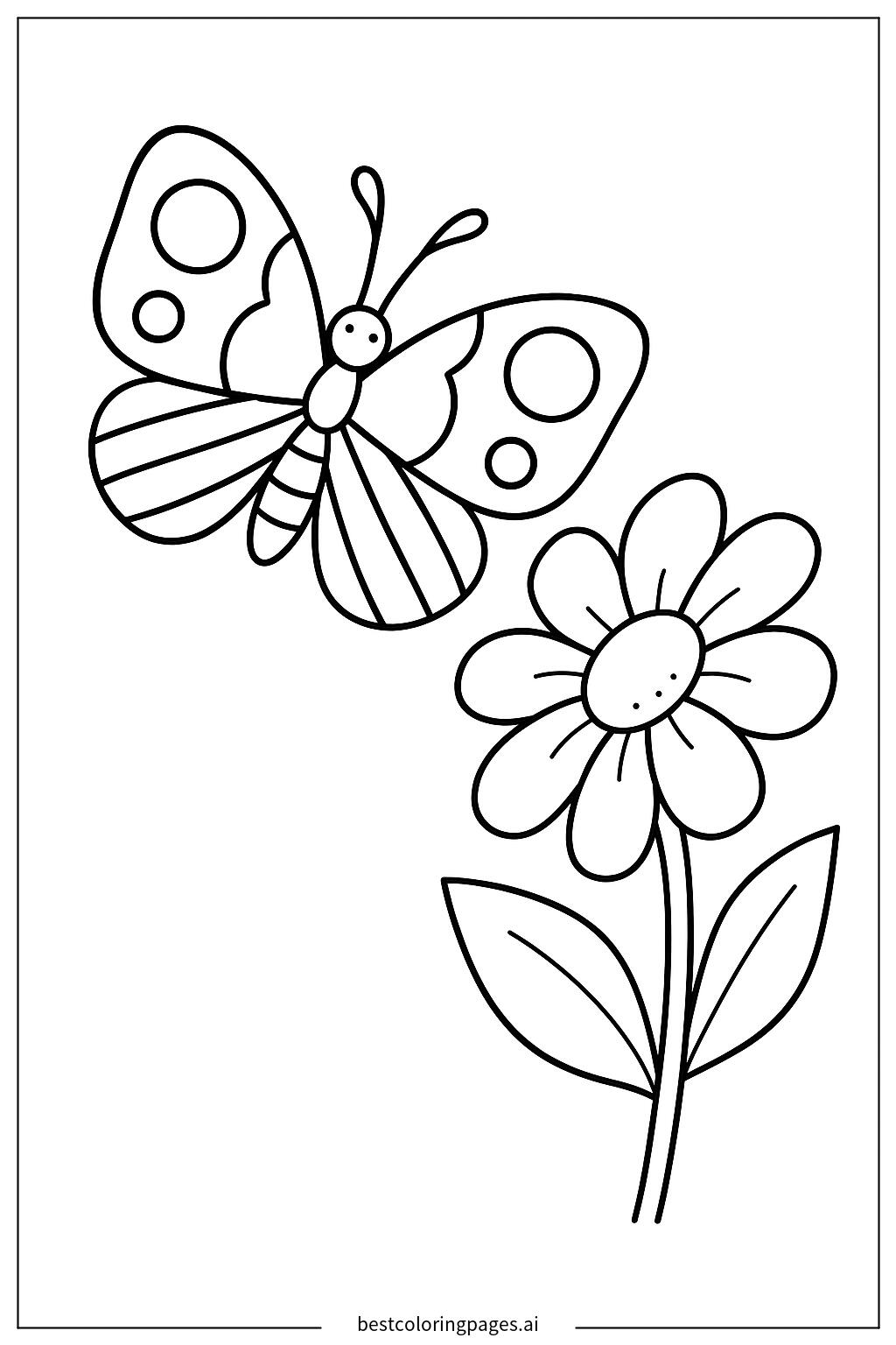Butterfly and a single flower