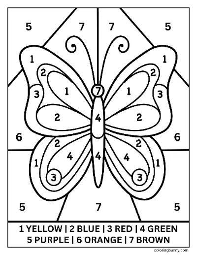 Trang Tô Màu Bướm Theo Số