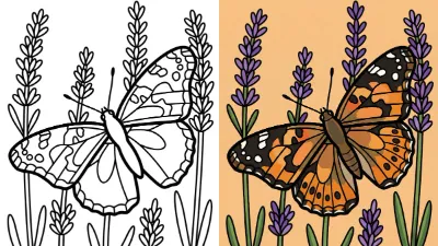 Trang Tô Màu Bướm Painted Lady Hoa Oải Hương