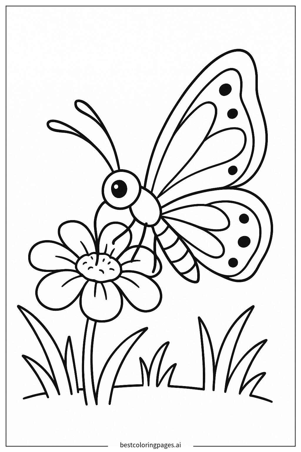 Butterfly drinking nectar from a flower