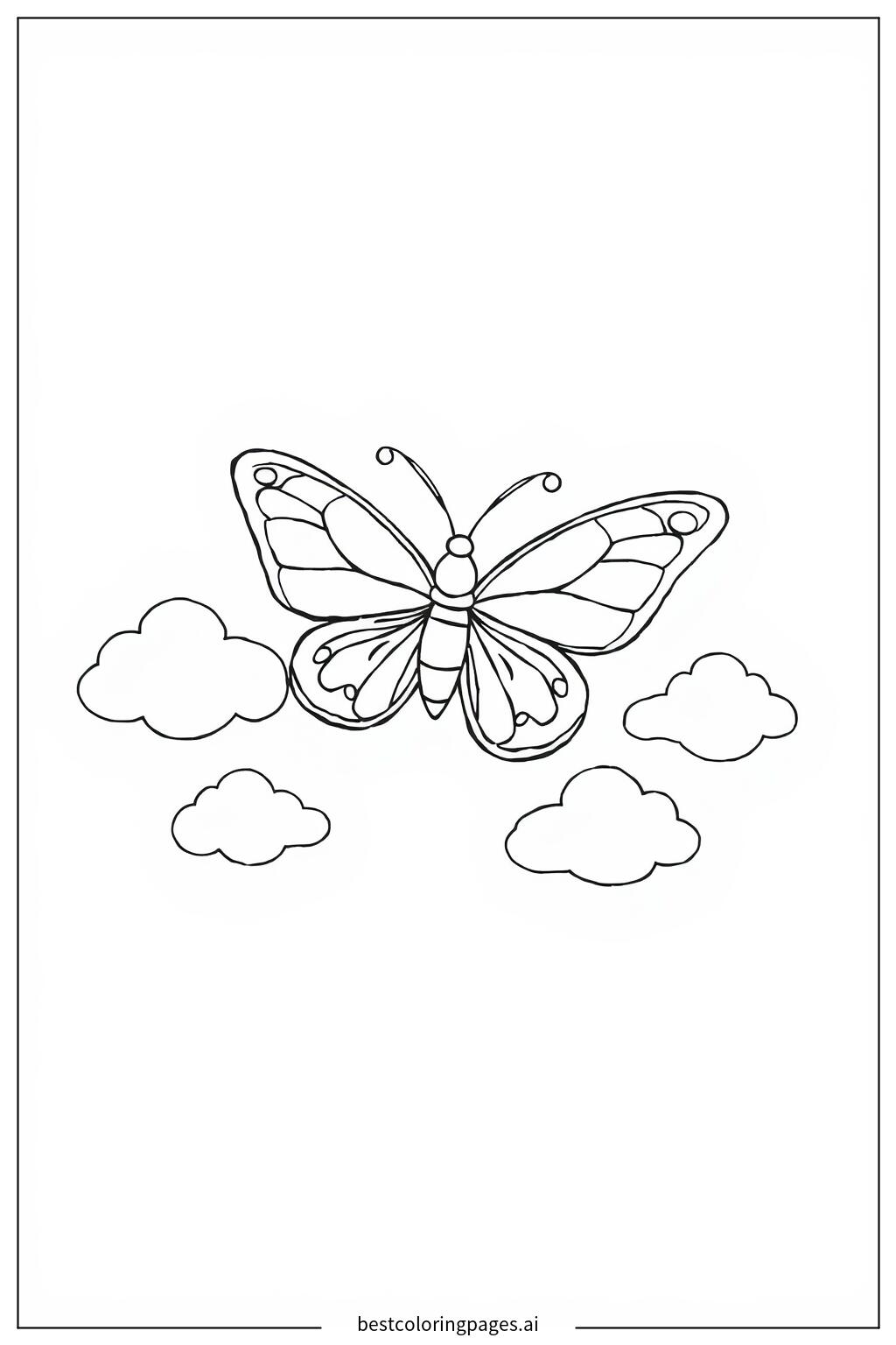 Butterfly flying in the sky
