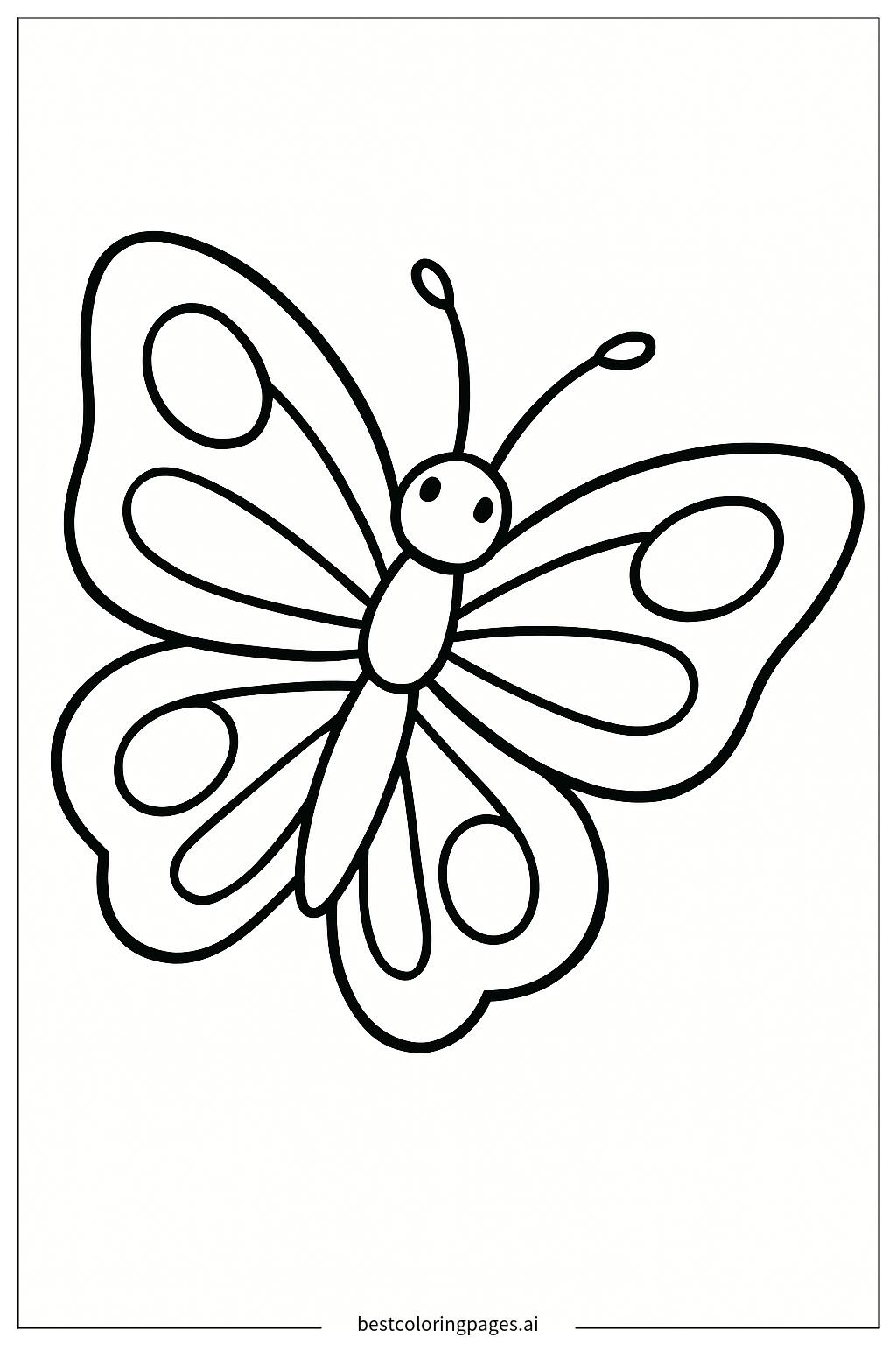 Butterfly flying upwards