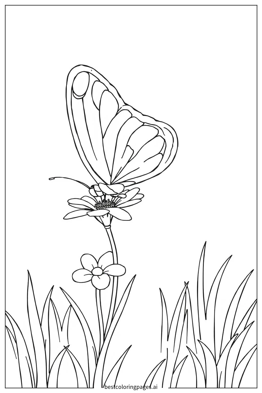 Butterfly landing on a flower