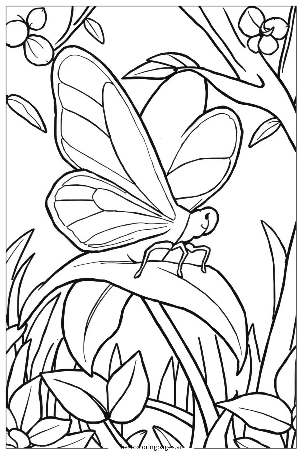 Butterfly resting on a leaf