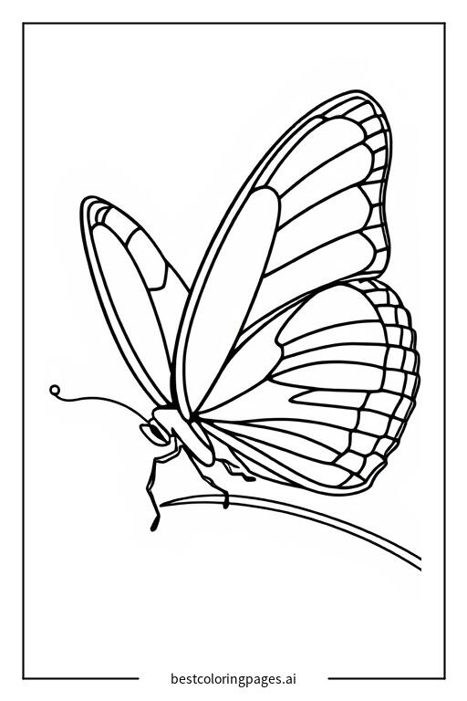 Butterfly resting with closed wings
