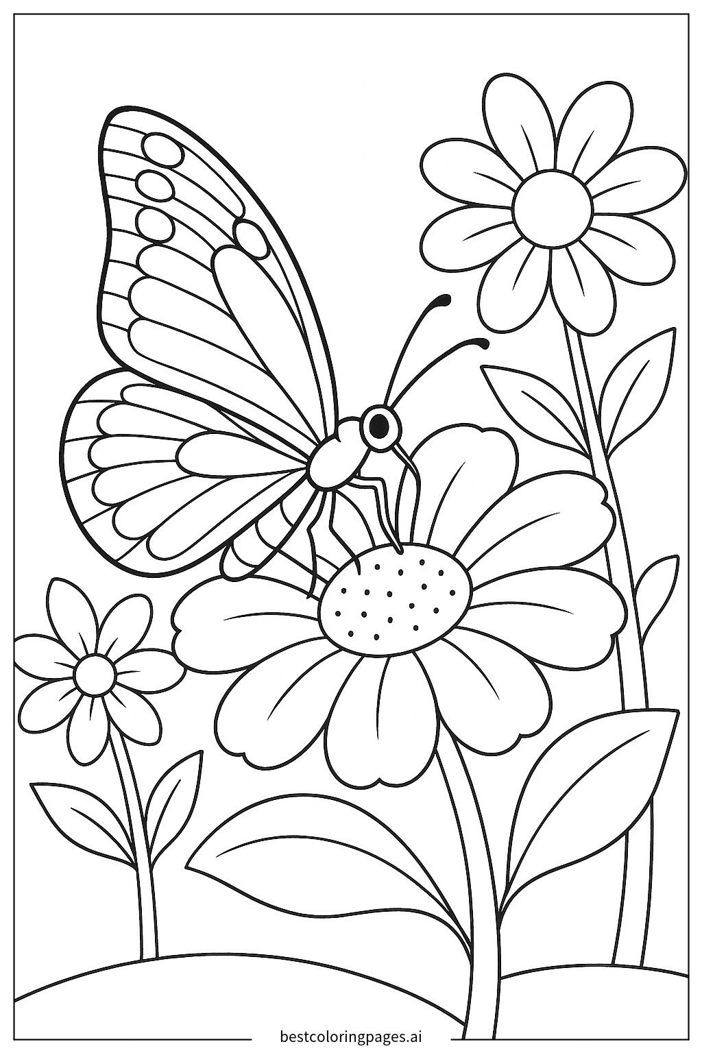 Butterfly sipping nectar from a flower