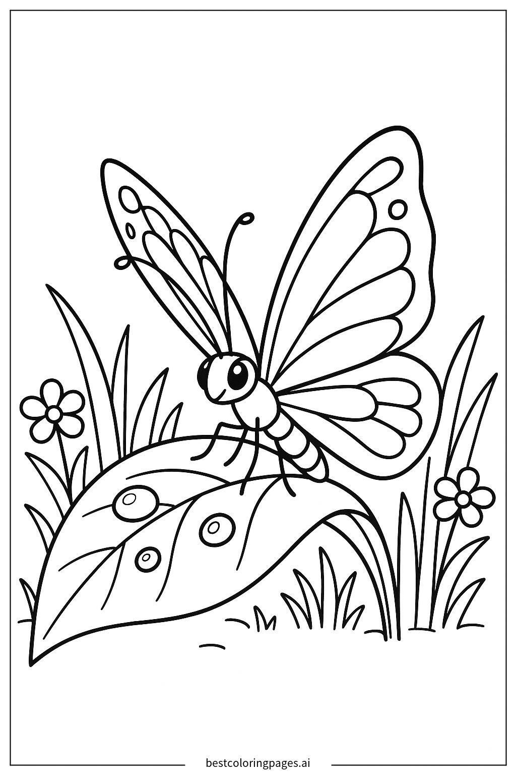 Butterfly with dewdrops