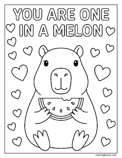 Capybara Bạn Là Một Trong Quả Dưa Trang Tô Màu