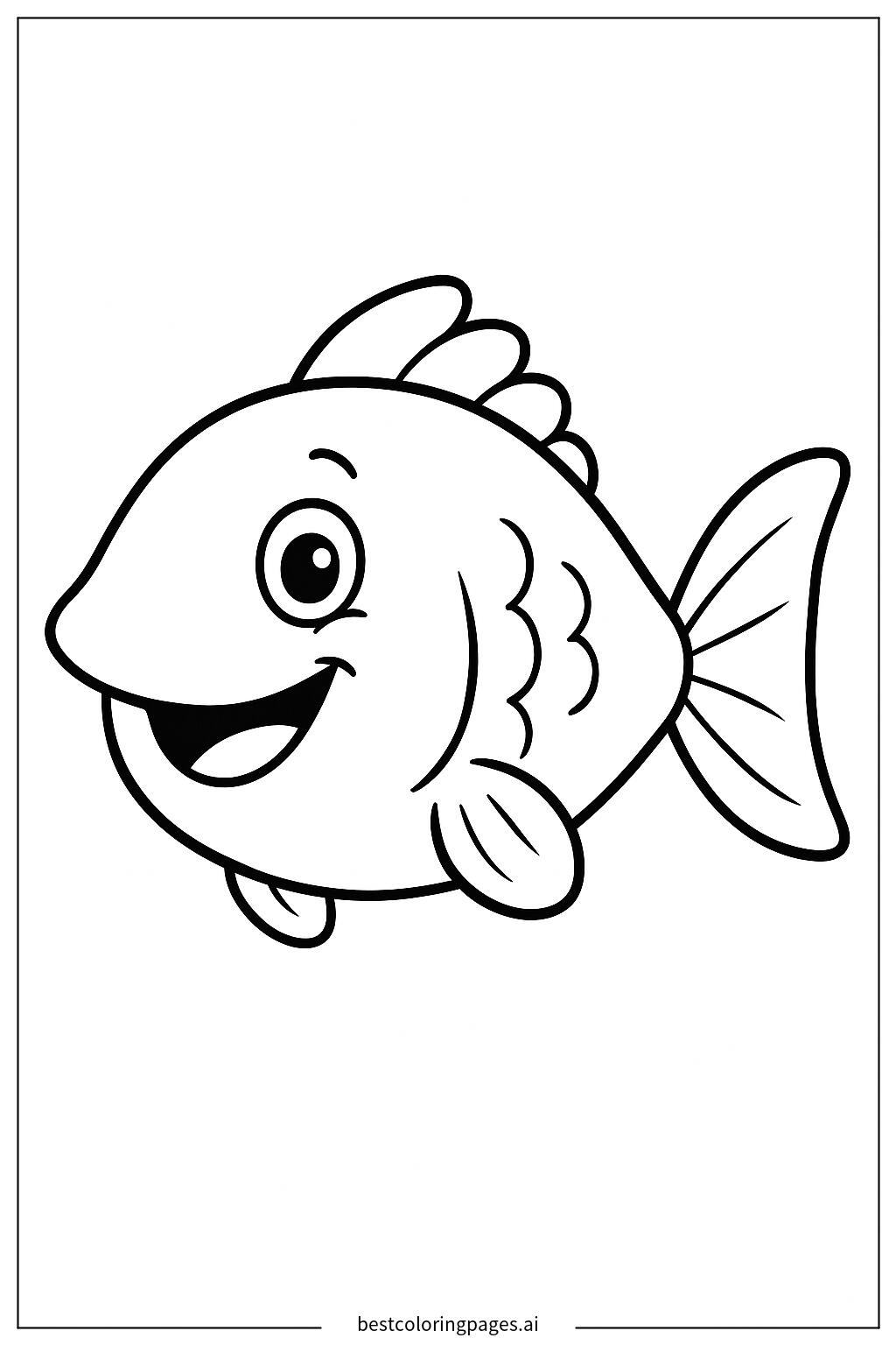 Cartoon fish smiling
